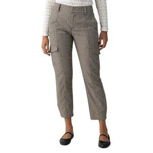 Sanctuary Anthropologie Brown Houndstooth Polished Cargo Cropped Pants 32 Waist